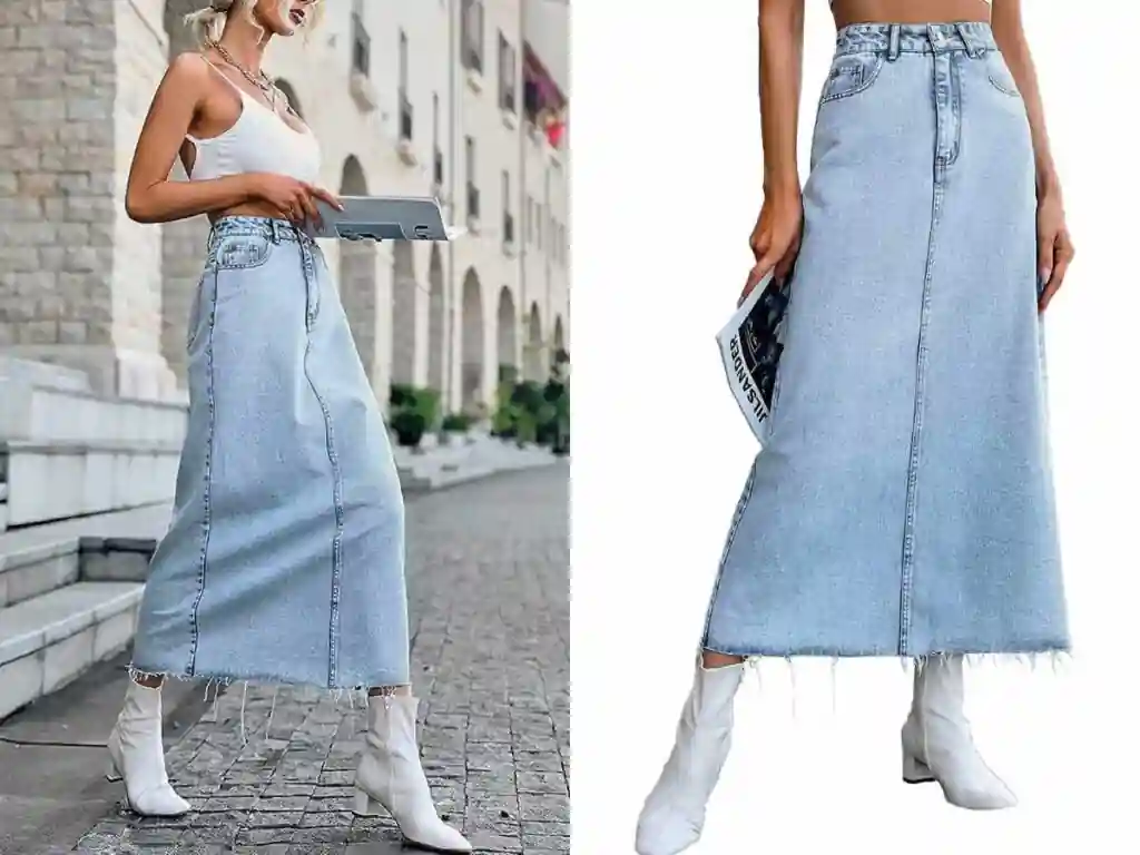 long-denim-skirt