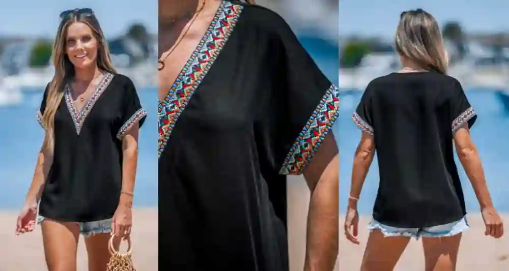 black-jersey-decorative-trim-v-neck-top