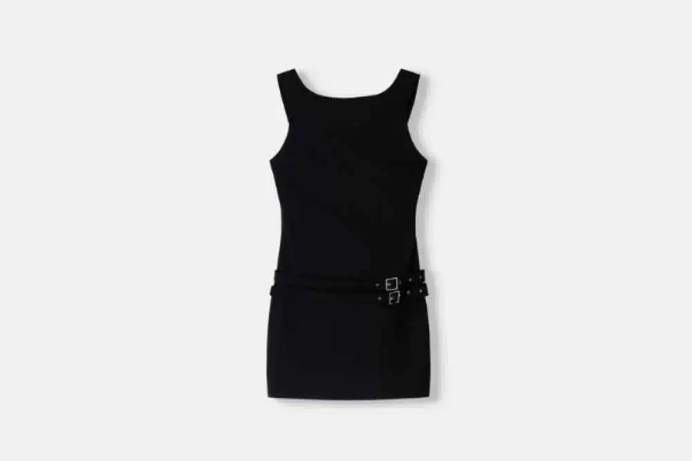 belted-mini-dress-with-buckles