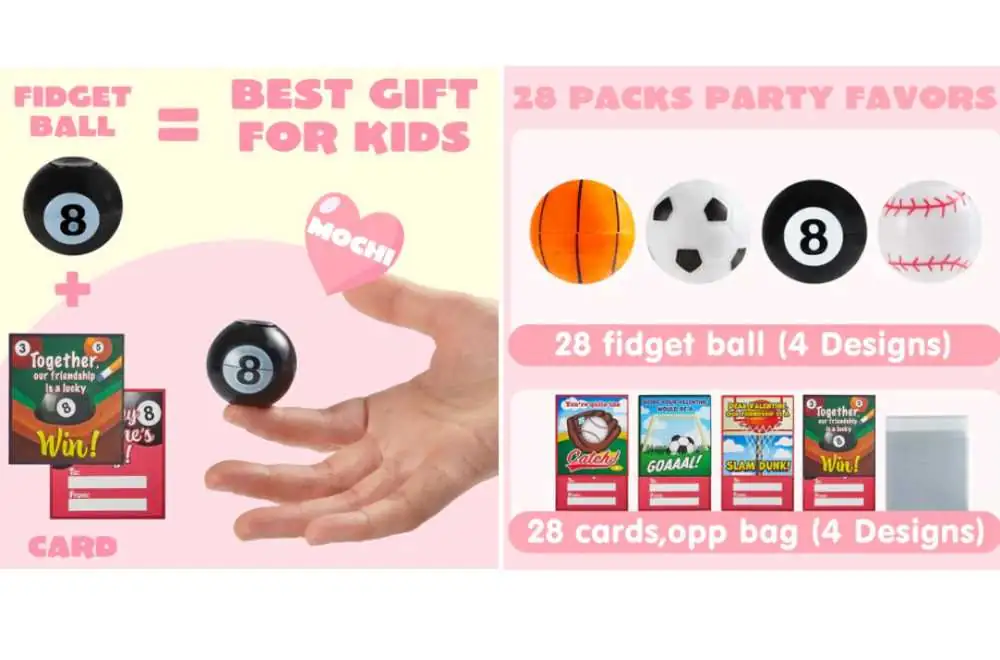 28pcs-mini-sports-squeeze-balls-with-kids-valentine-cards-for-classroom-exchange